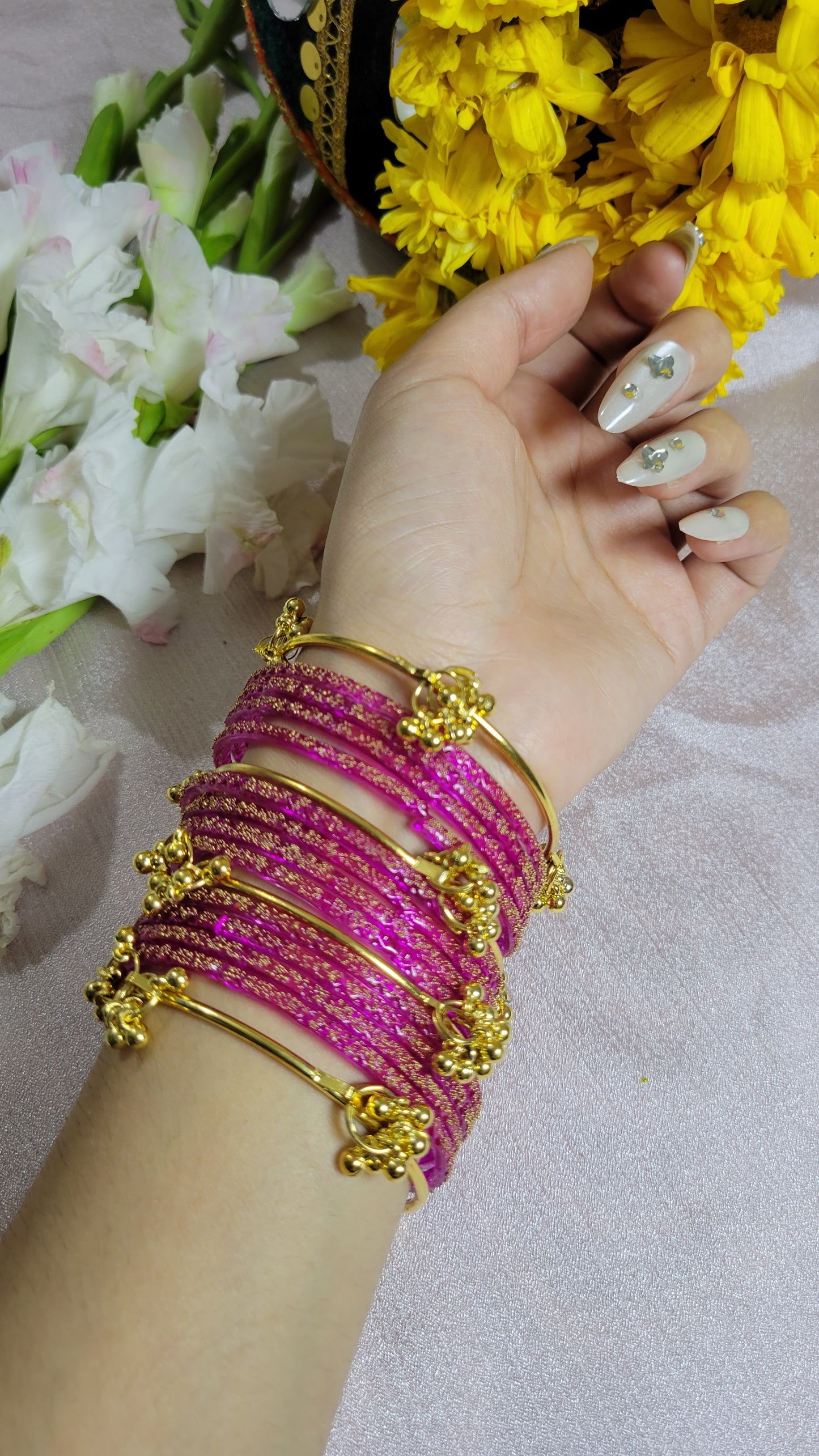 Fuchsia Glam Bangles