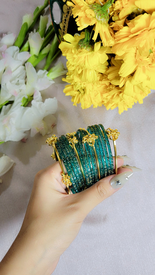 Teal Shimmer Bangles