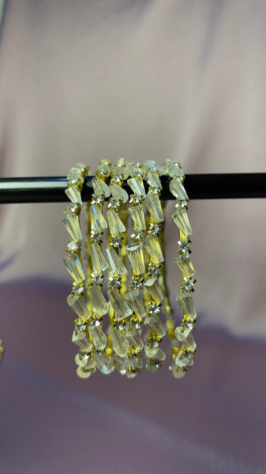 Crystal Stone Bangles — Champagne